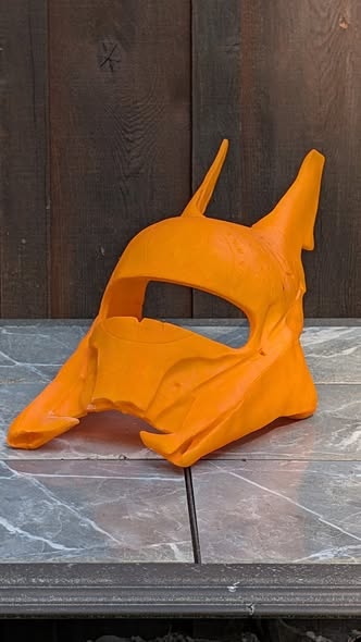 3D printed helmet project with early finishing work